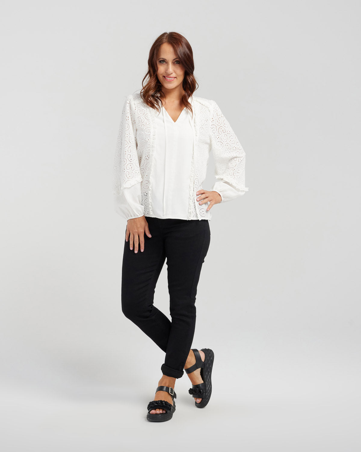 Seduce - Hazel Blouse - S2038A - White - Cotton