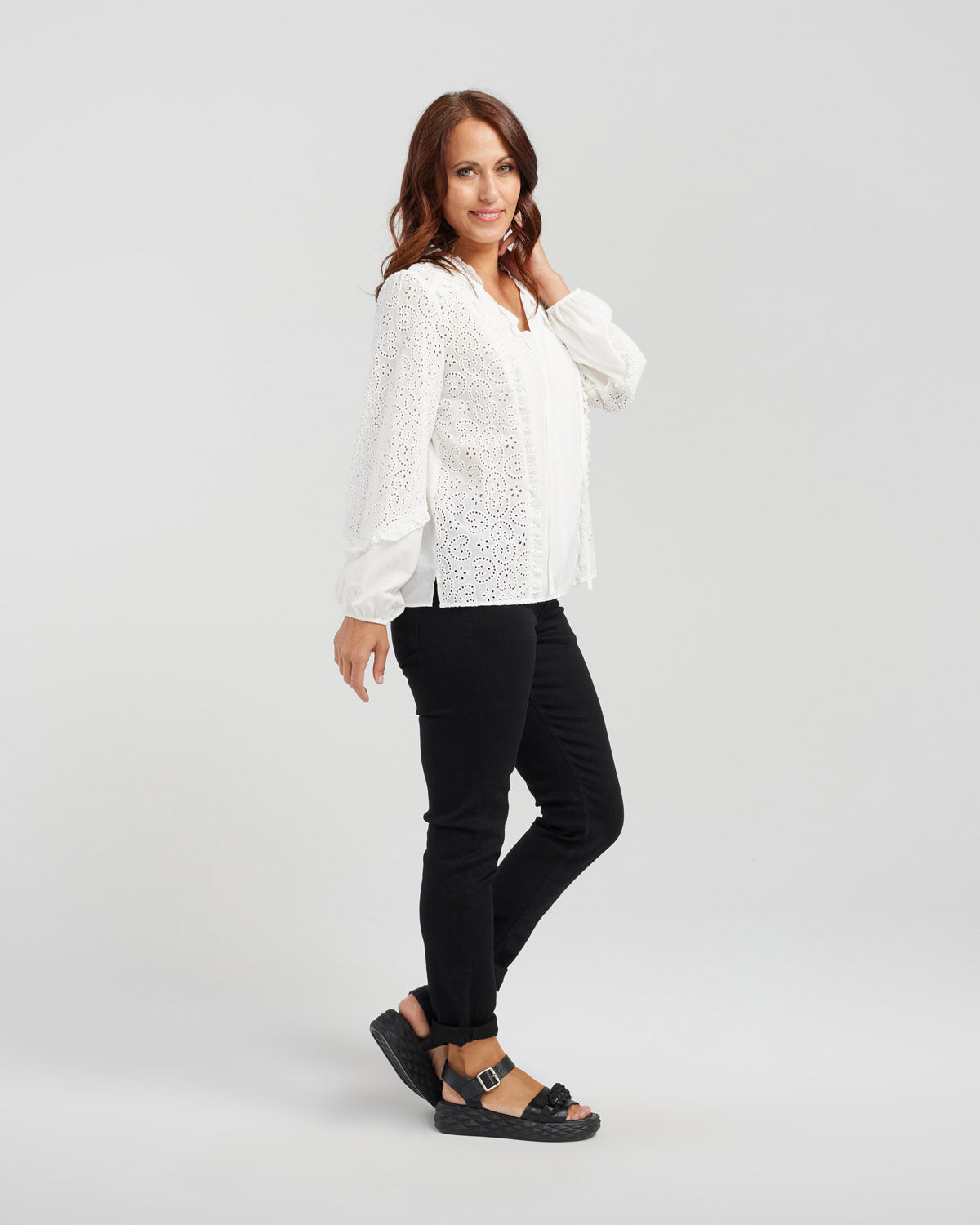 Seduce - Hazel Blouse - S2038A - White - Cotton