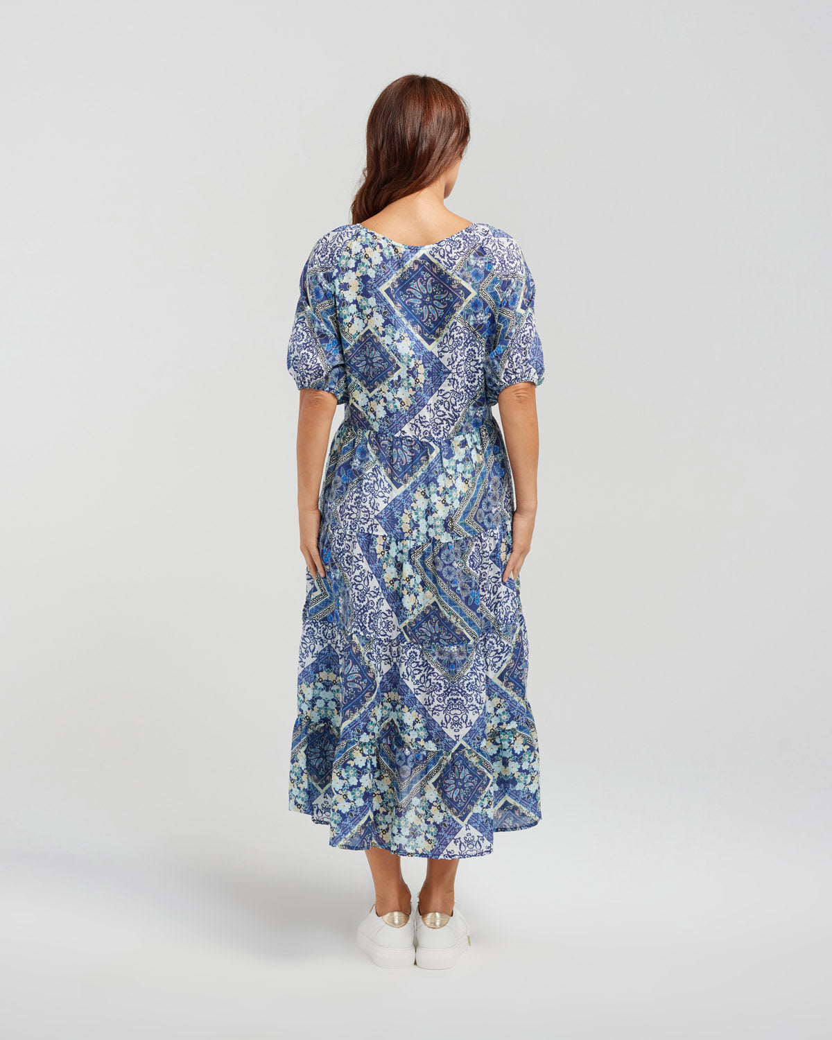 Seduce - Vida Dress - S2078-1 - Blue Patio - 100% Linen