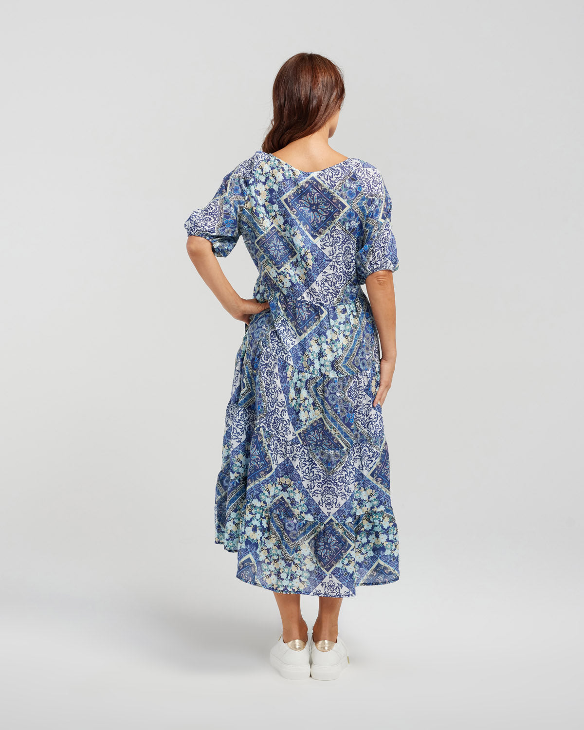 Seduce - Vida Dress - S2078-1 - Blue Patio - 100% Linen