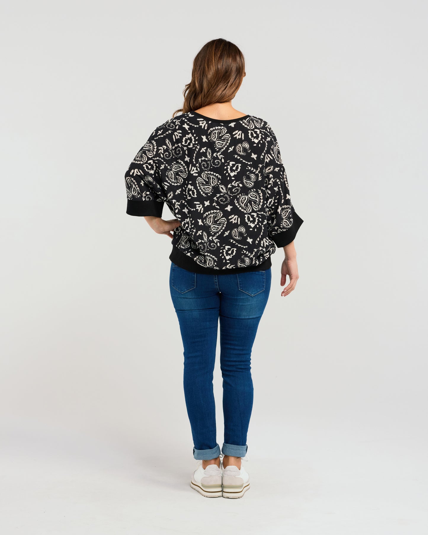 Florence Top - S3002-2 - White Paisley - Due End Feb/Mar