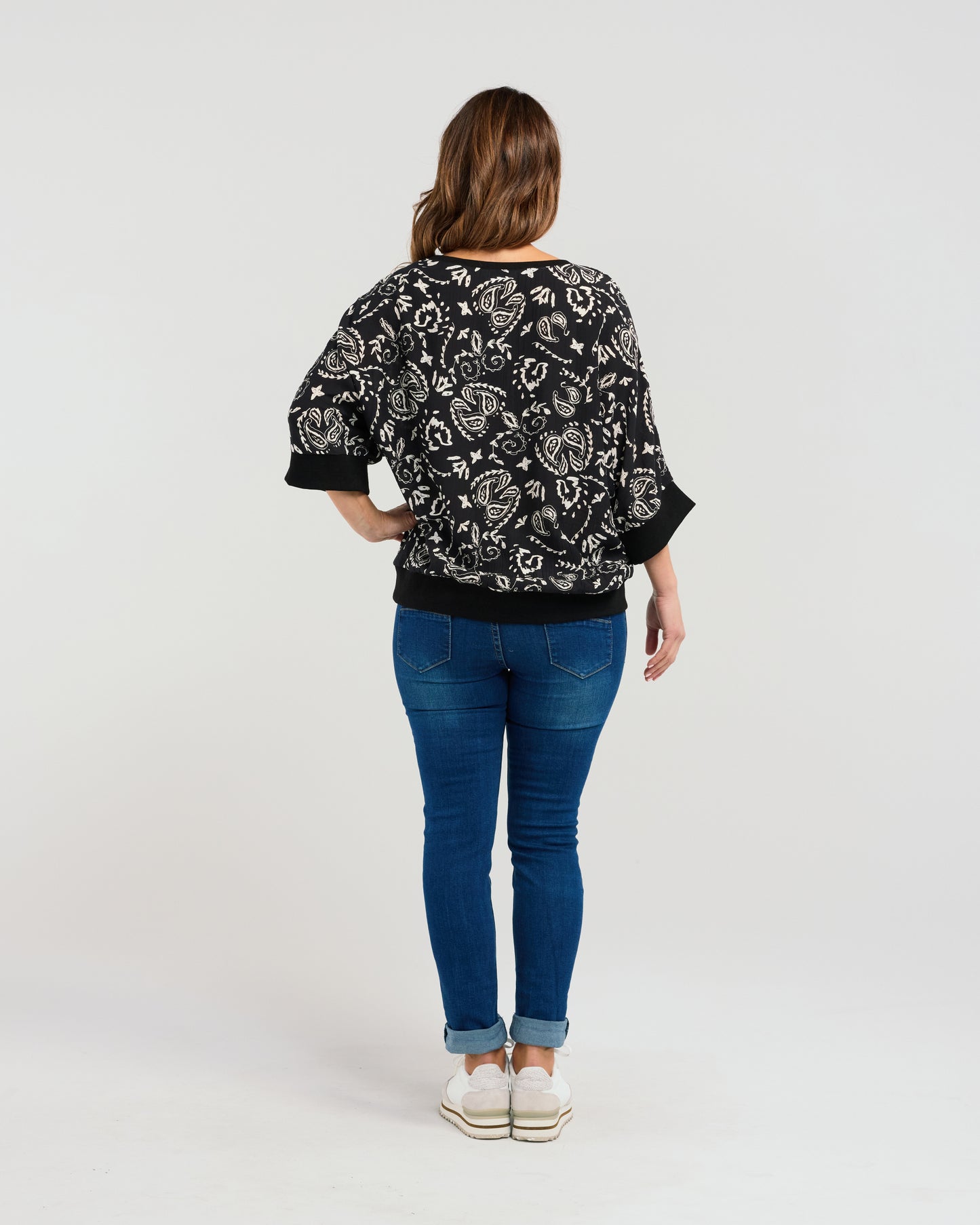 Florence Top - S3002-2 - White Paisley - Due End Feb/Mar