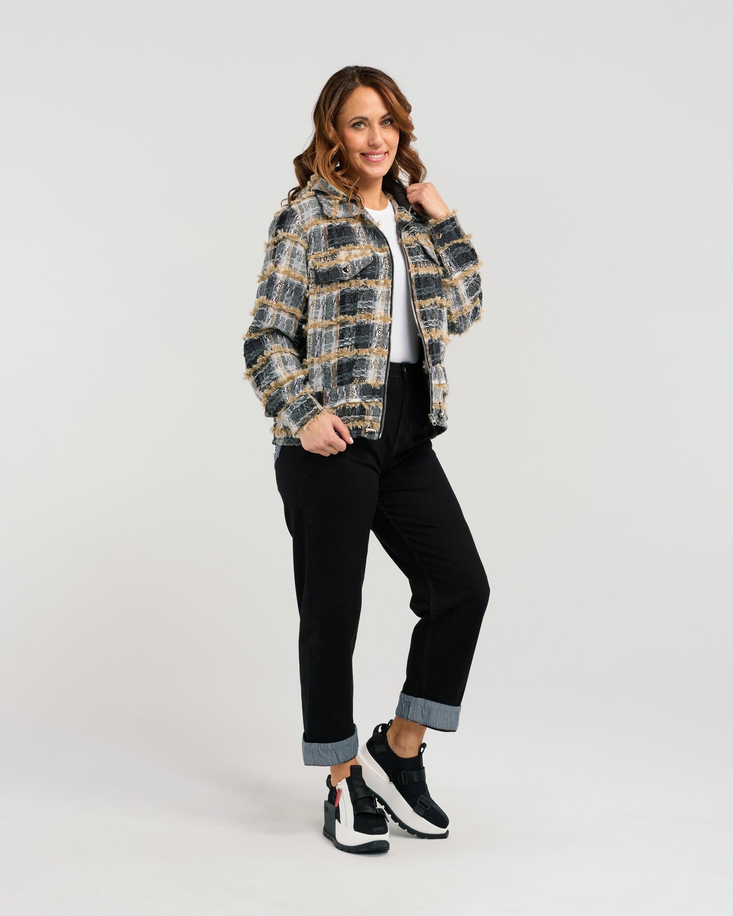 Sandy Jacket - S3084-1 - Textured Plaid - Due End Feb/Mar