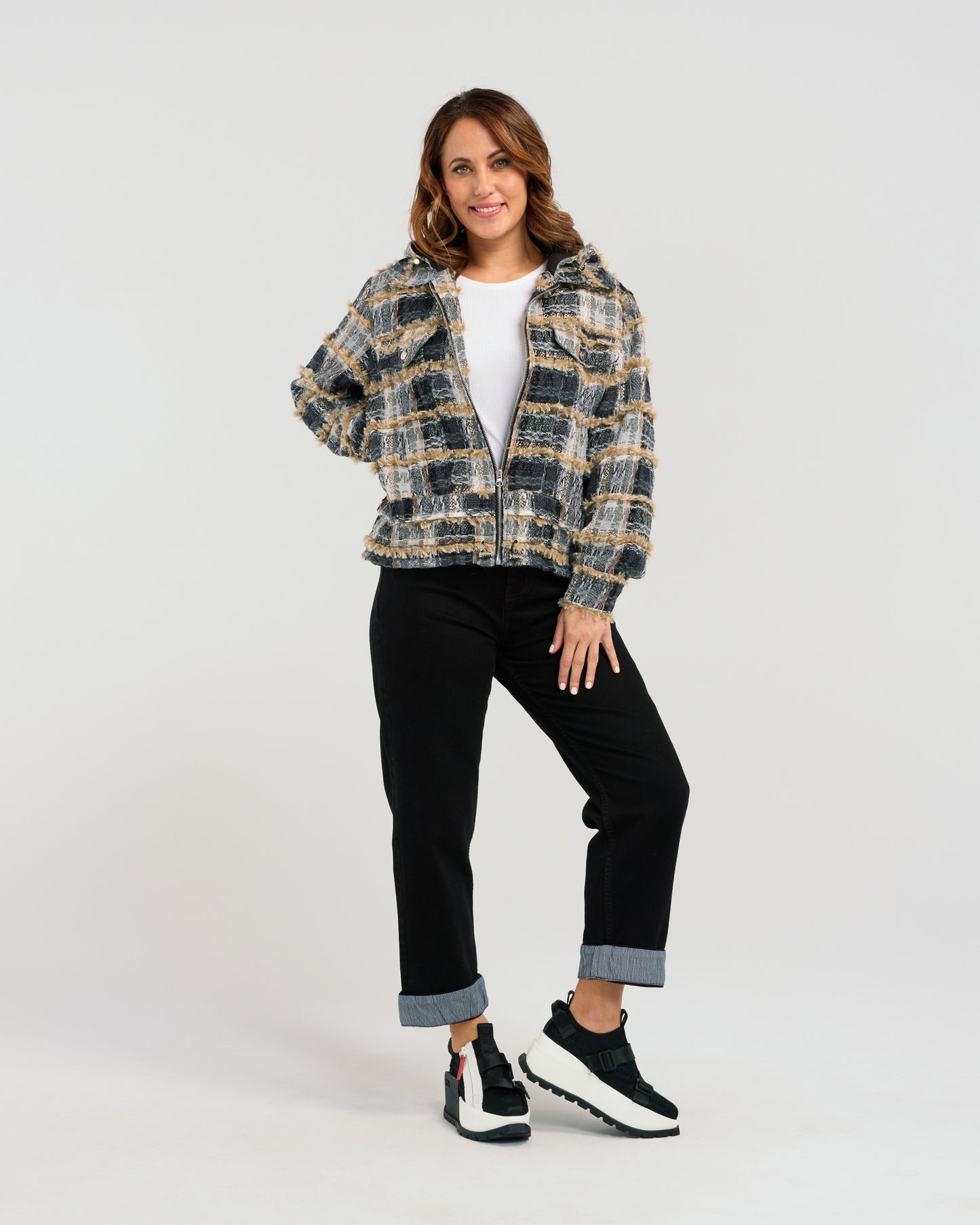 Sandy Jacket - S3084-1 - Textured Plaid - Due End Feb/Mar