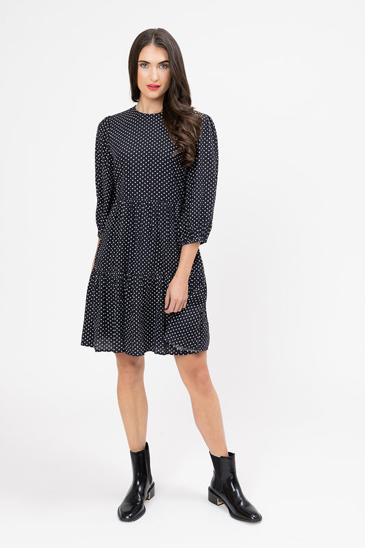 Freda Dress - Ink Polka
