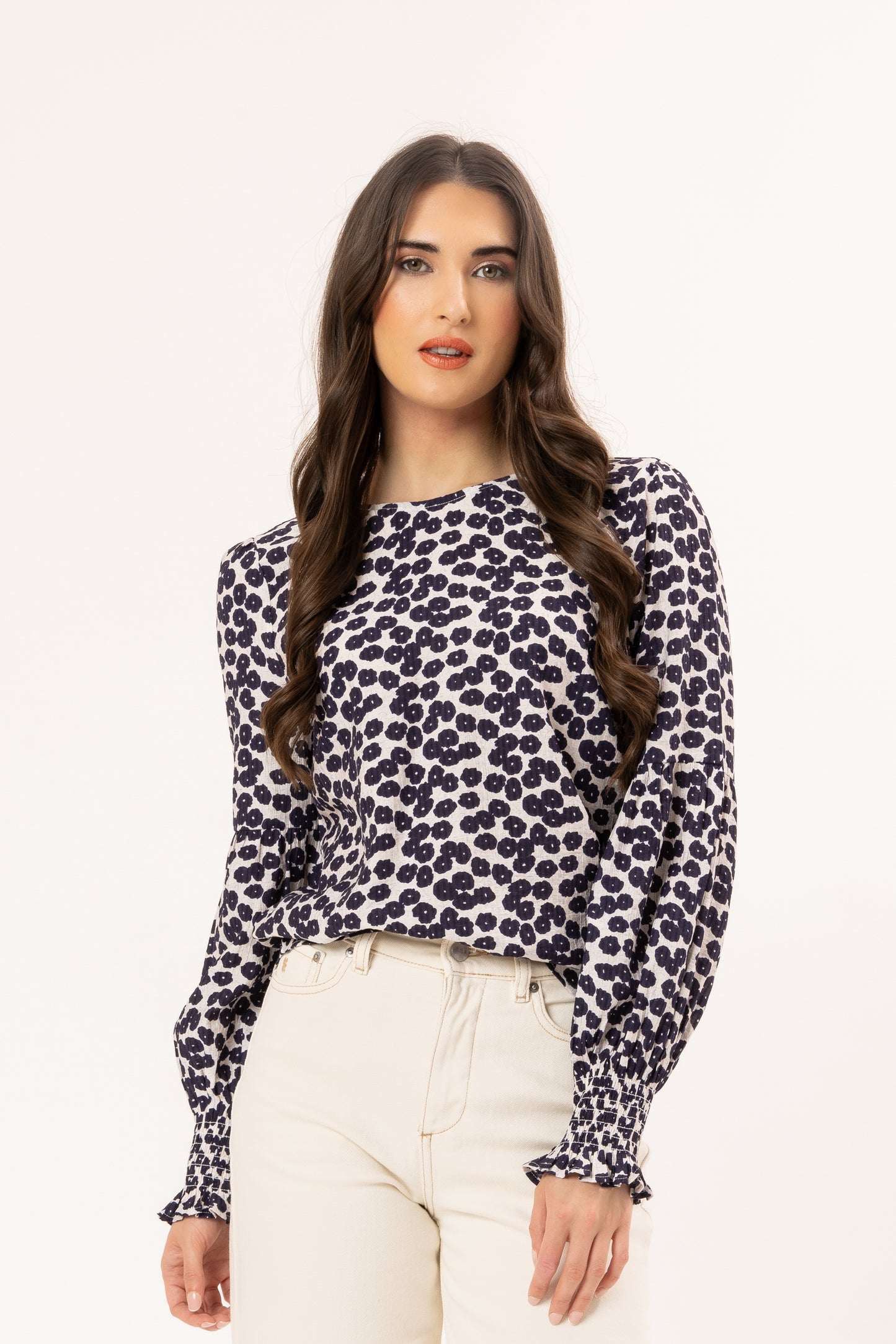 Wishful Top in Navy Poppy