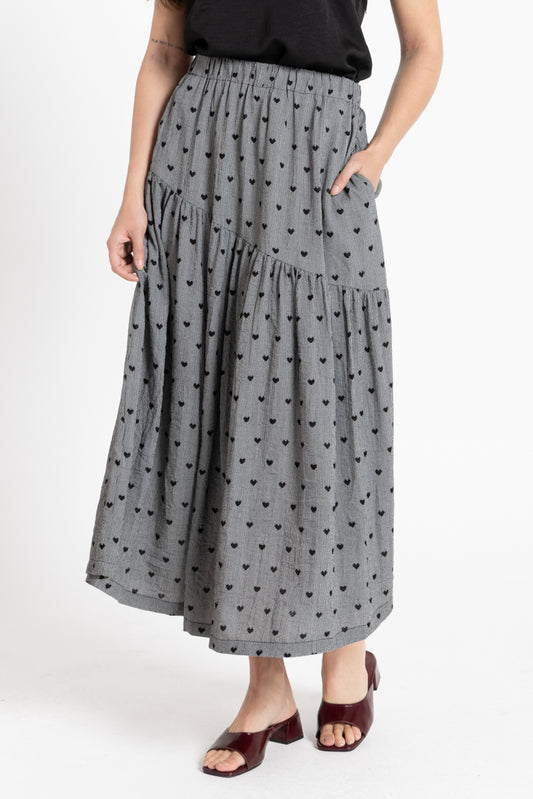 Devine Maxi Skirt - Black Heart