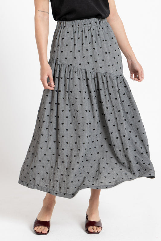 Devine Maxi Skirt - Black Heart