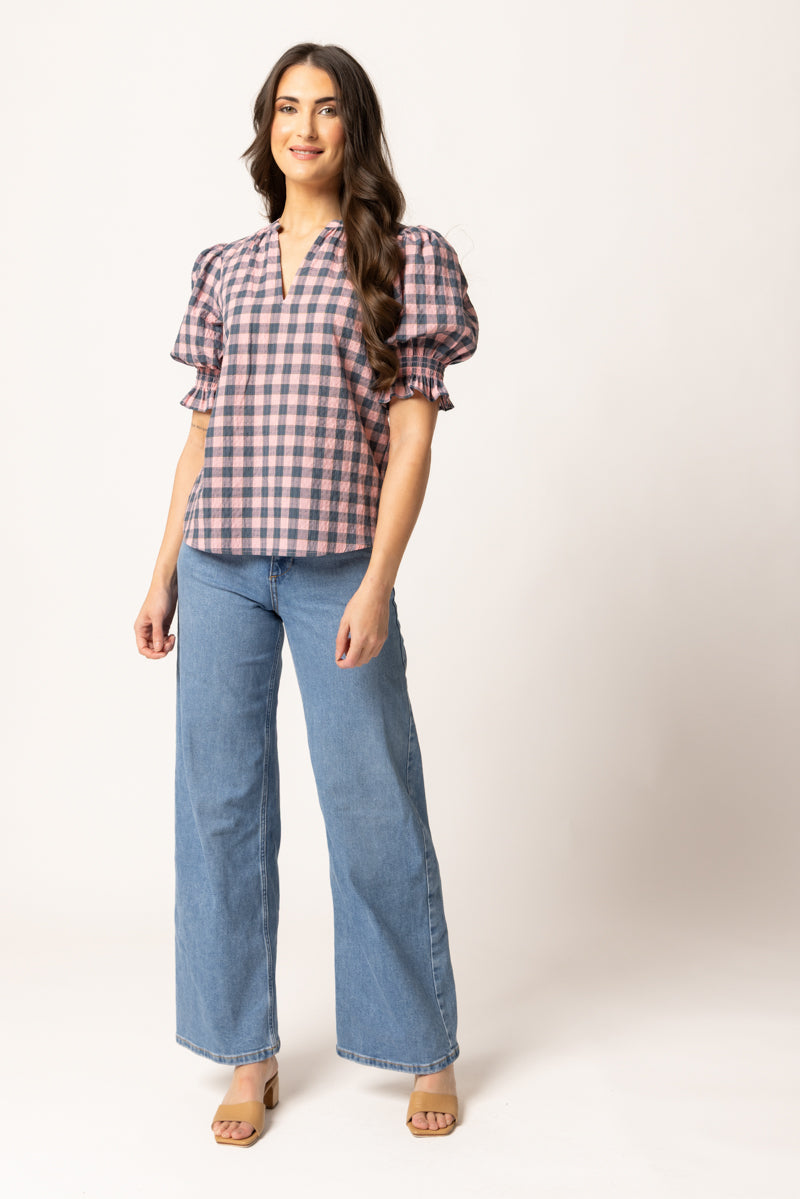 Relaxed Butterfly Top - Gingham