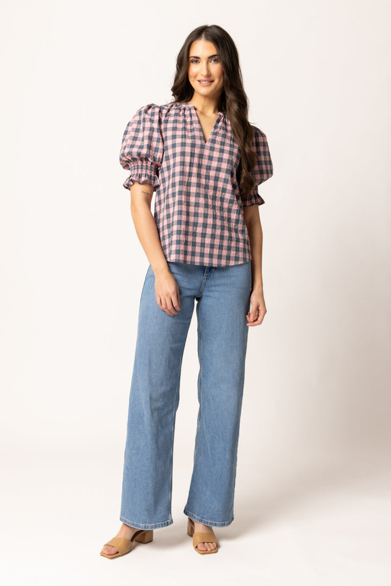Relaxed Butterfly Top - Gingham