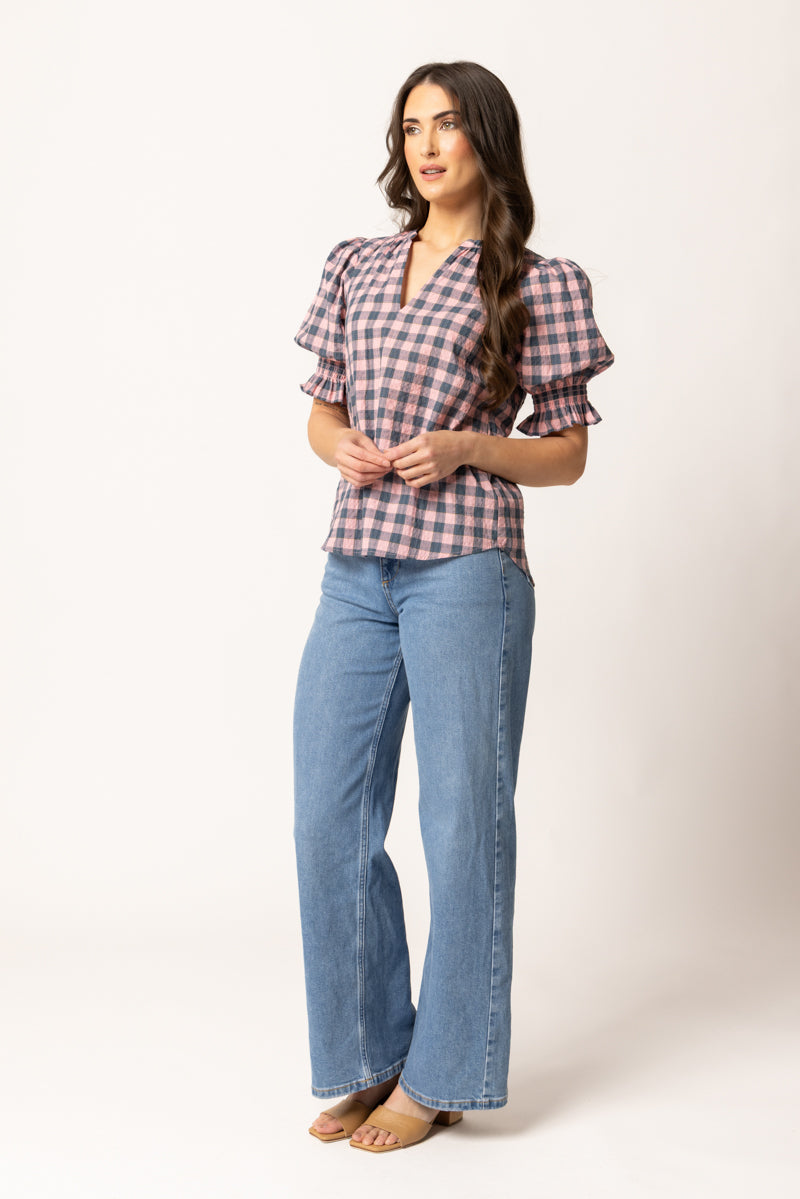 Relaxed Butterfly Top - Gingham
