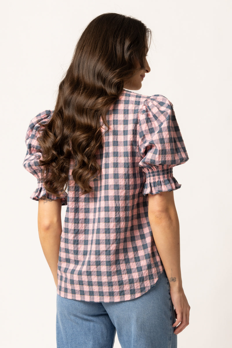 Relaxed Butterfly Top - Gingham