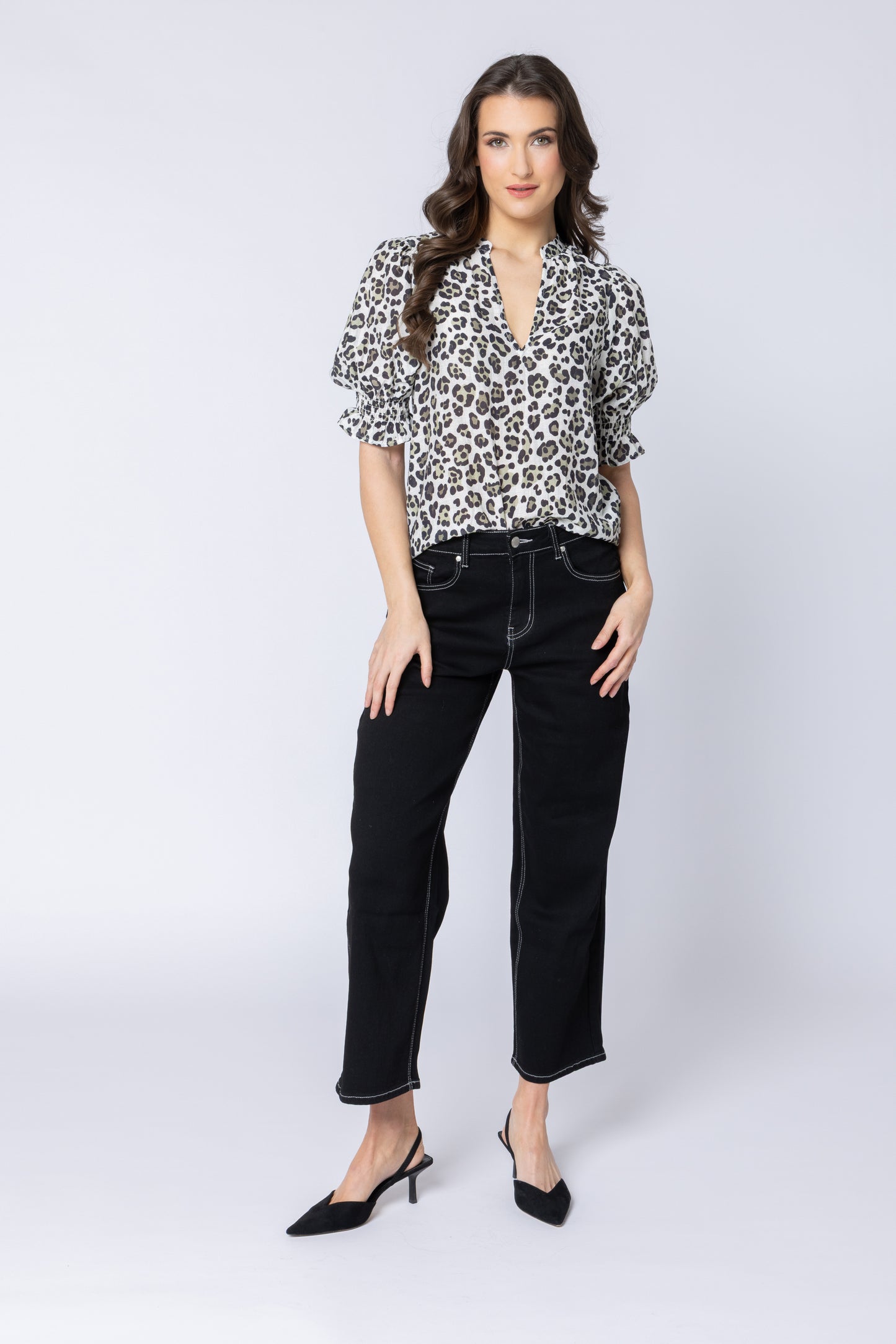Butterfly Top - Sage Leopard