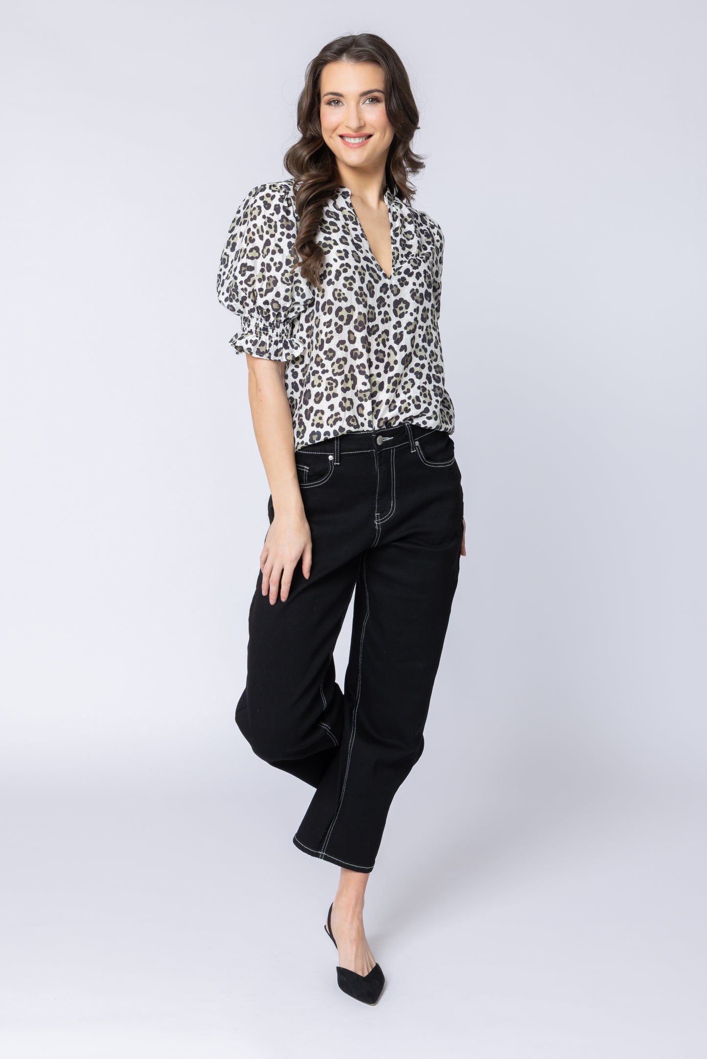 Butterfly Top - Sage Leopard