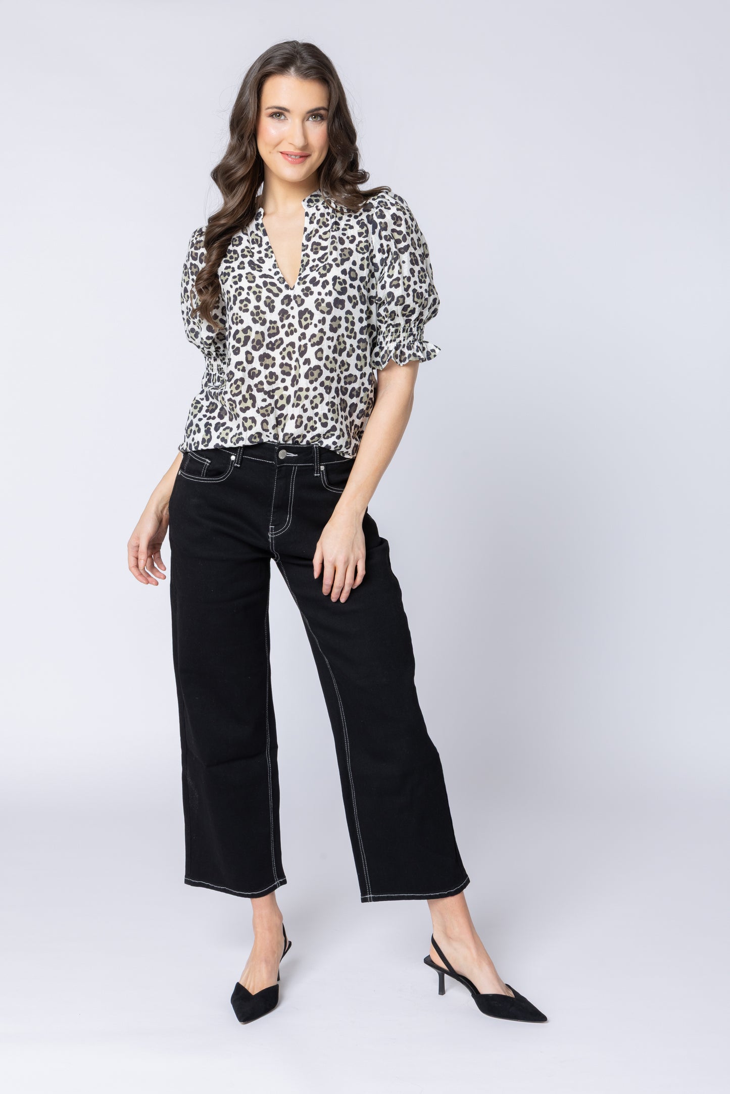 Butterfly Top - Sage Leopard