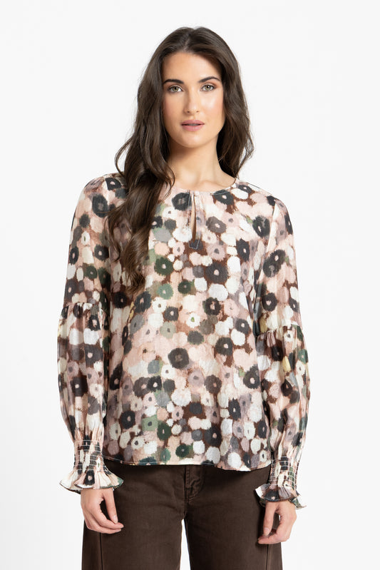Vienna Blouse in Blush Poppy