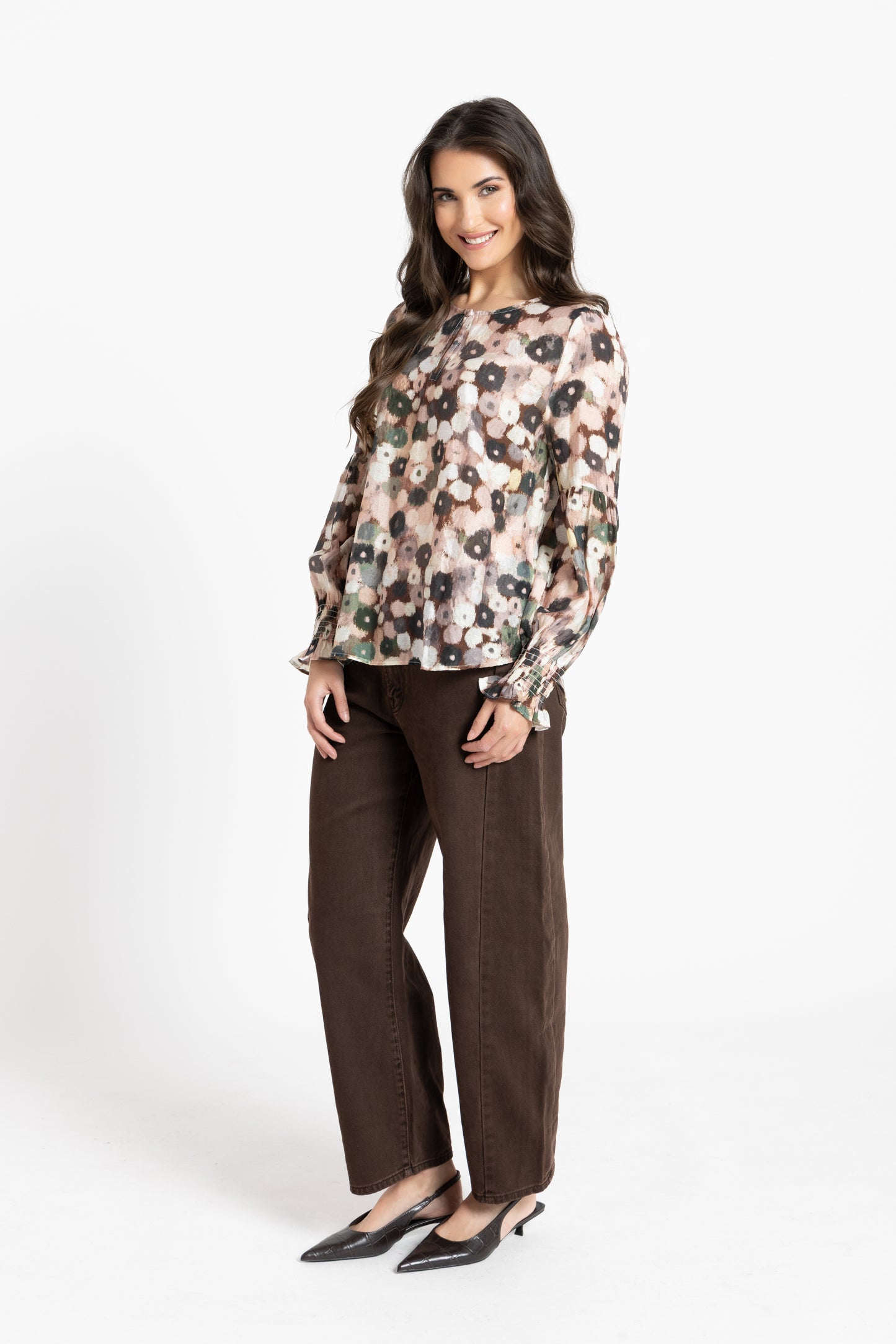 Vienna Blouse in Blush Poppy