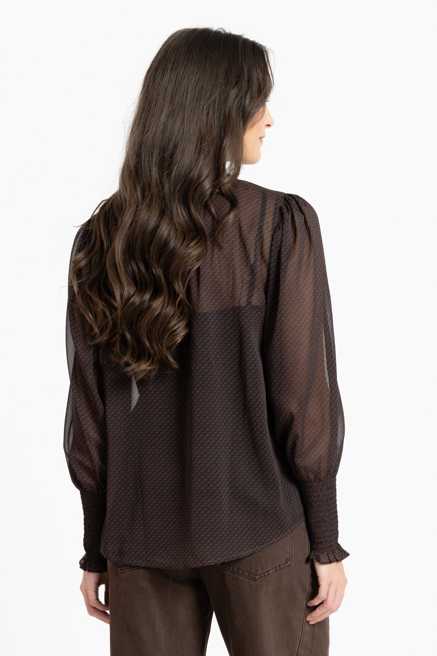 Byron Blouse in Mocha Lace