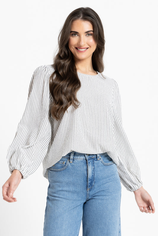 Brilliance Blouse - Blue Stripe