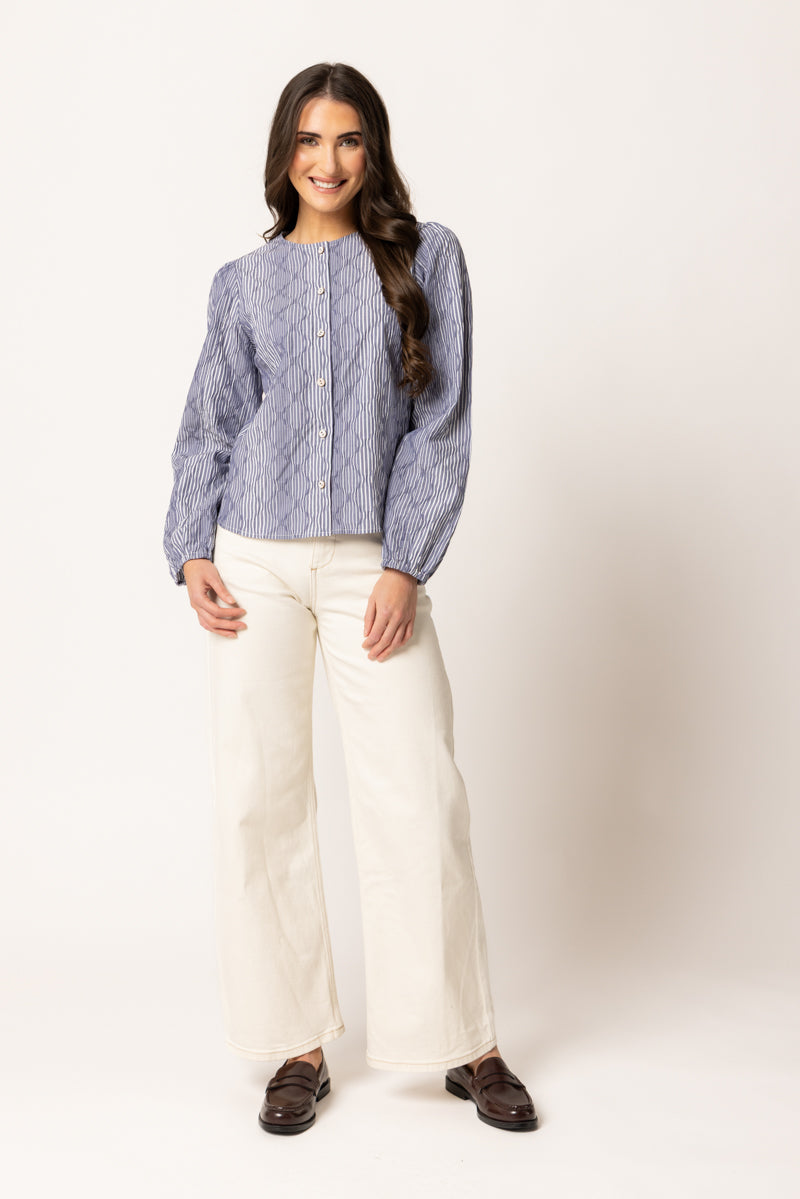 Eden Blouse - Ink Stripe