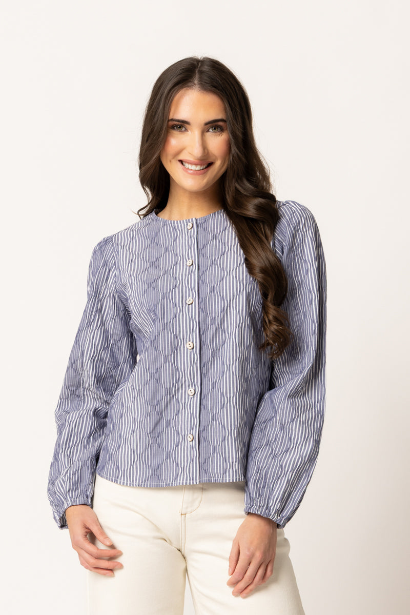 Eden Blouse - Ink Stripe