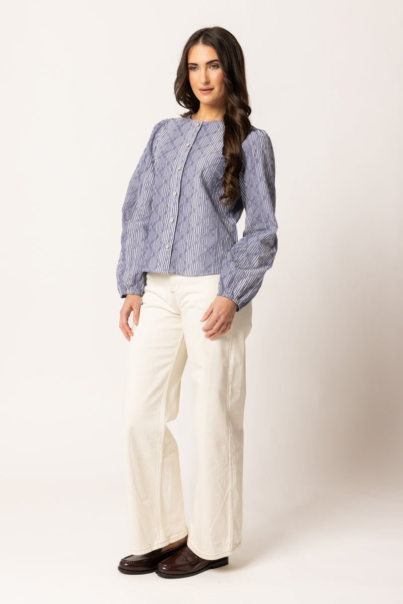 Eden Blouse - Ink Stripe