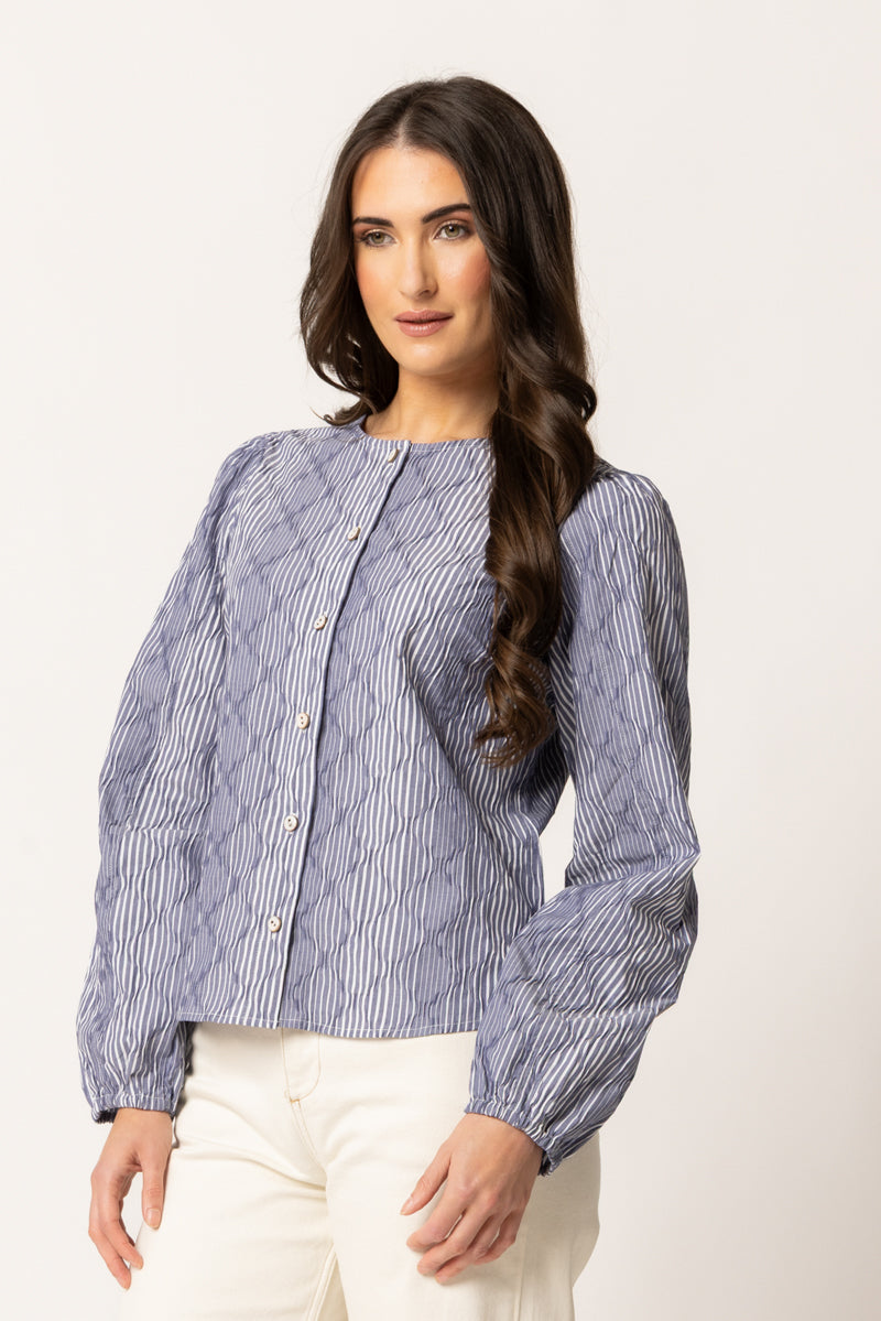 Eden Blouse - Ink Stripe
