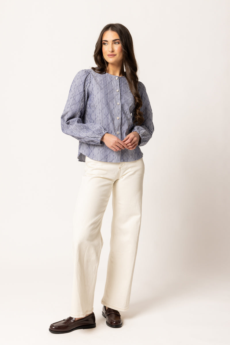 Eden Blouse - Ink Stripe