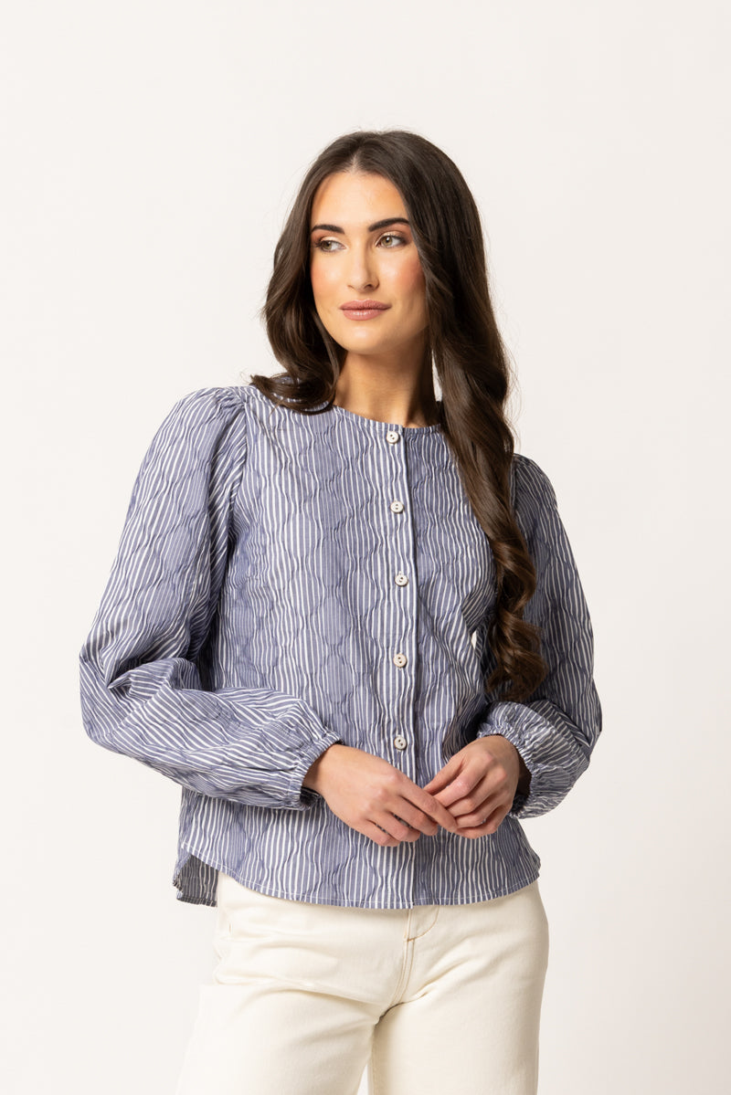 Eden Blouse - Ink Stripe