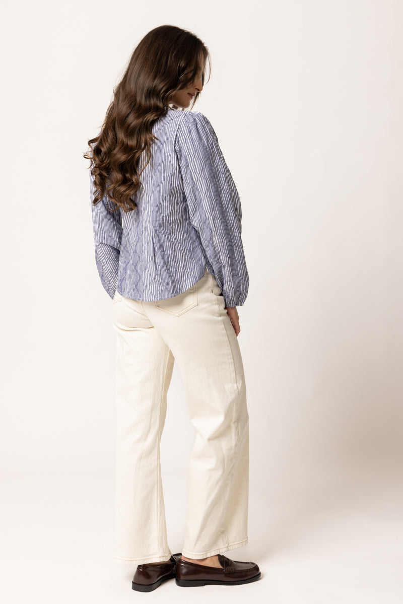 Eden Blouse - Ink Stripe