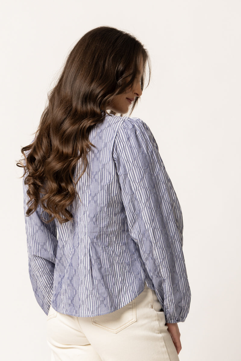 Eden Blouse - Ink Stripe