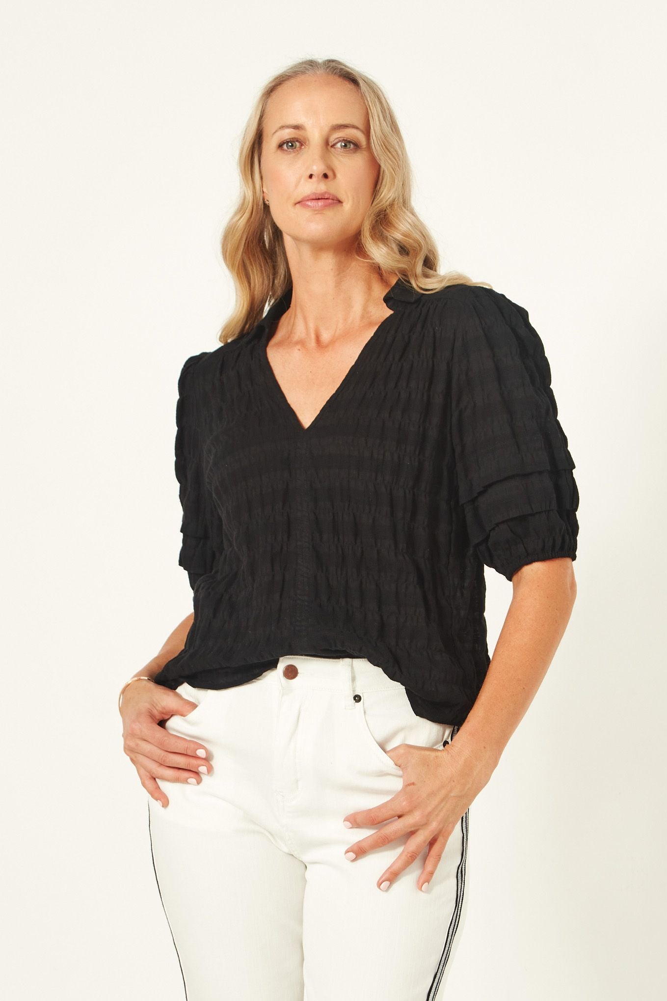 Lemon Tree - Elena Top - LT900 - Black - Cotton - 50% Off