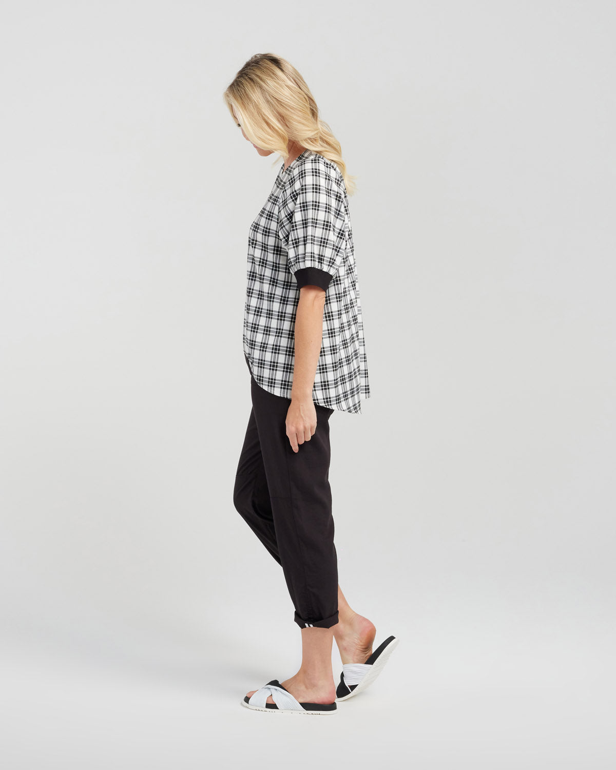 Zafina - Havana Top - Z1005-2 - Black Plaid