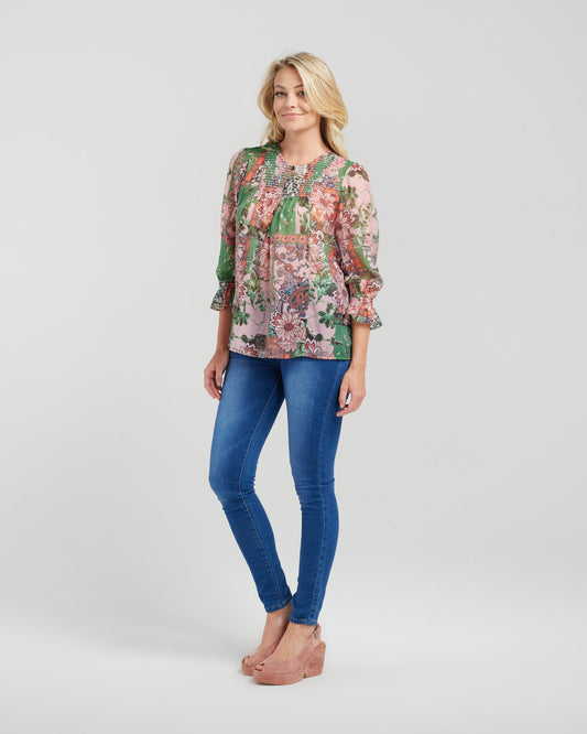 Zafina - Ashley Top - Z1010-1 - Paisley Mix