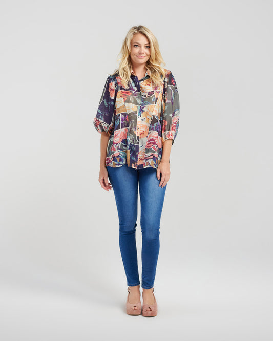 Zafina - Emily Shirt - Z1028-1 - Flower Party