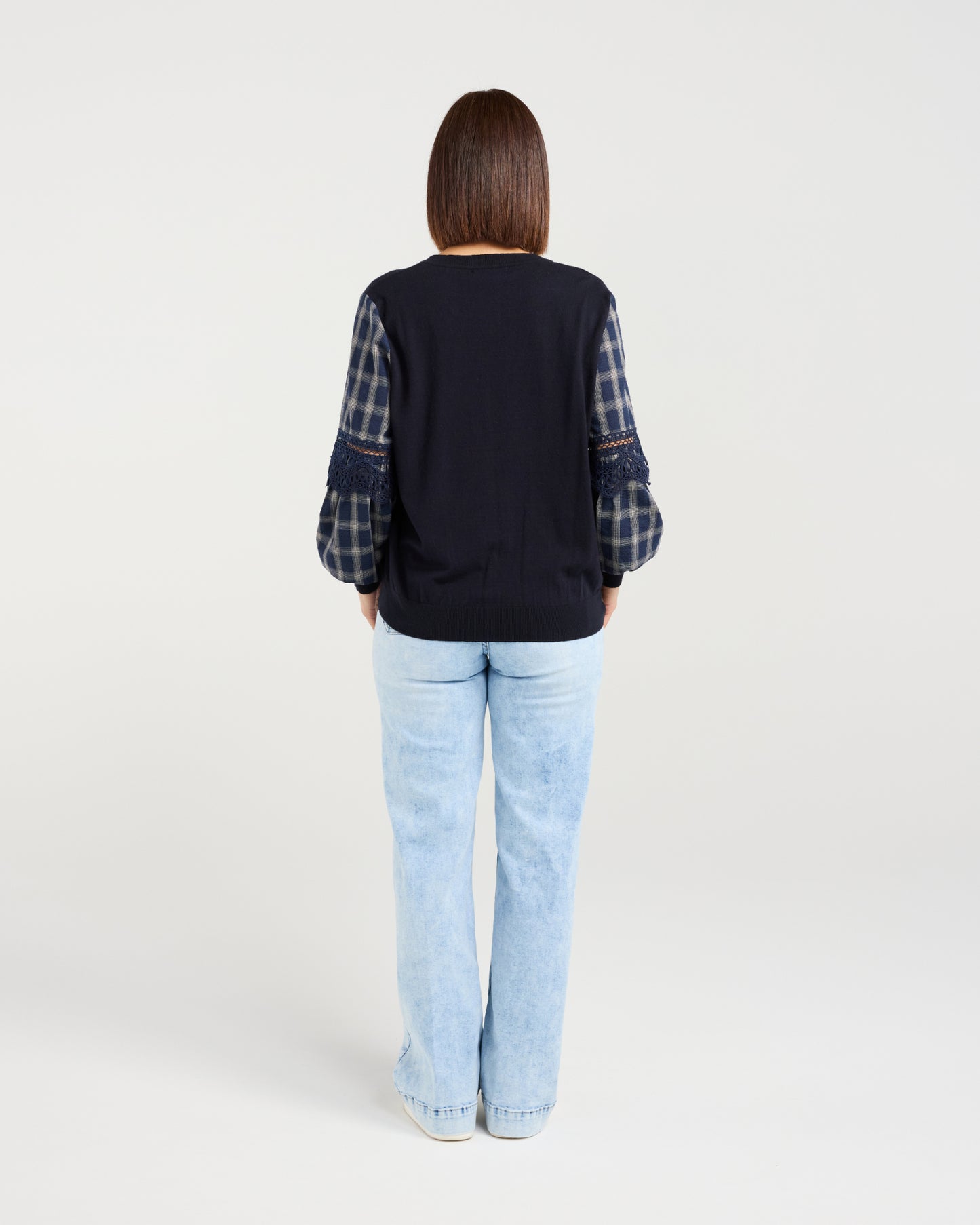 Lilith Top - Ink Check Lines