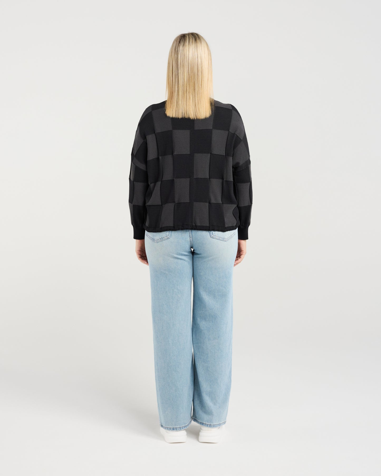 Amaris Knit - Grey Check