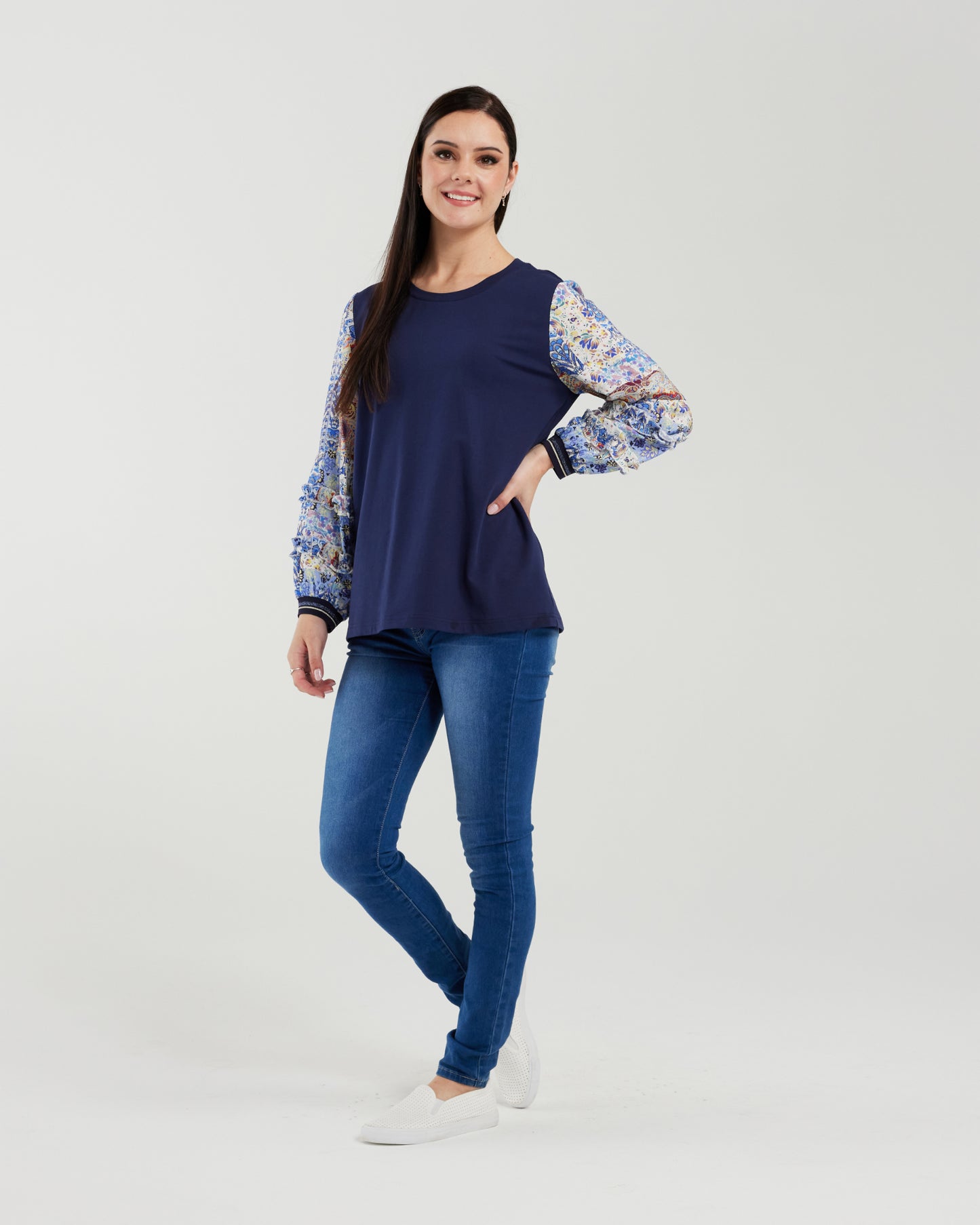 Zafina - Kenna Top- Blue Patch - Due 1st March