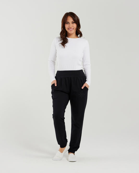 Zafina - Audrey Cotton Pull On Pant - Black - Due 1st March