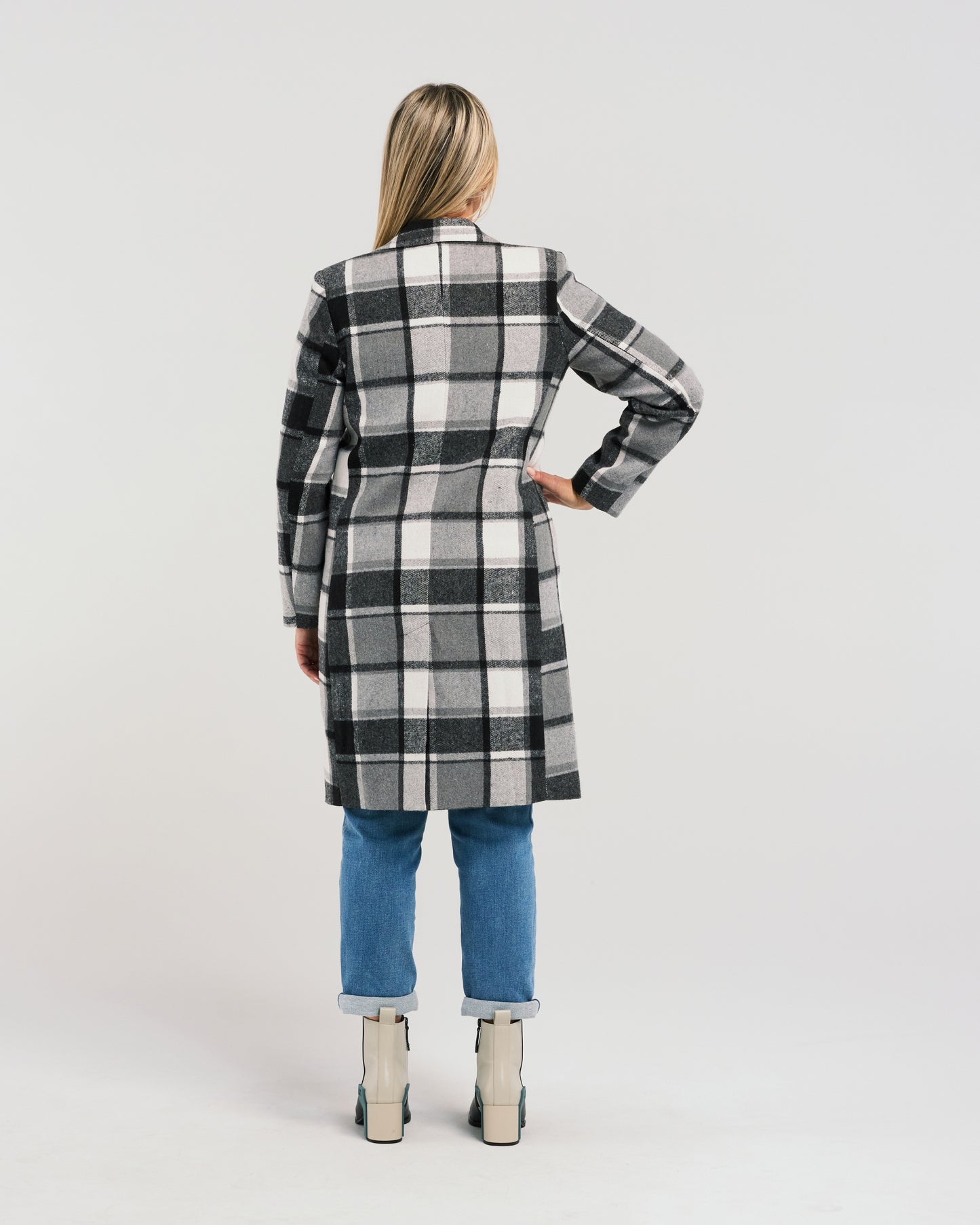 Felix Coat - ZJ2088-2 - Black Plaid (wool mix) - Due End Feb/Mar