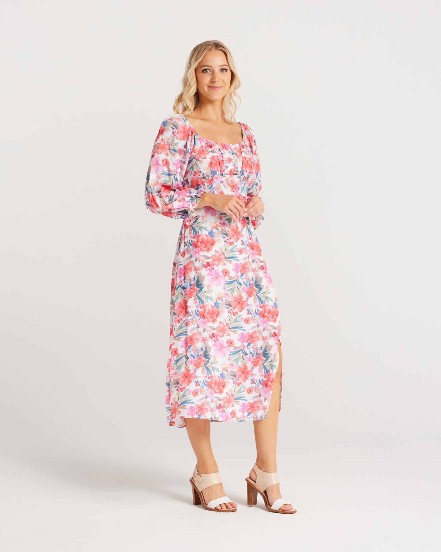Zafina ZY8041-1 Daisy Dress Linen/Cotton WaterColour - Instore