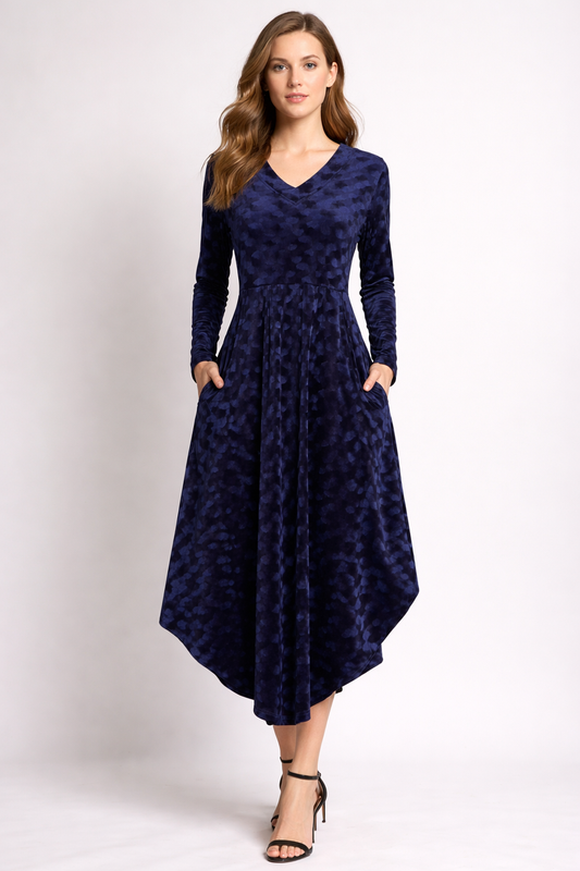 Velvet Carly Dress Navy