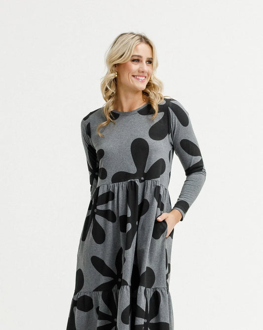 Kaitlin Dress - Graphite Daisies
