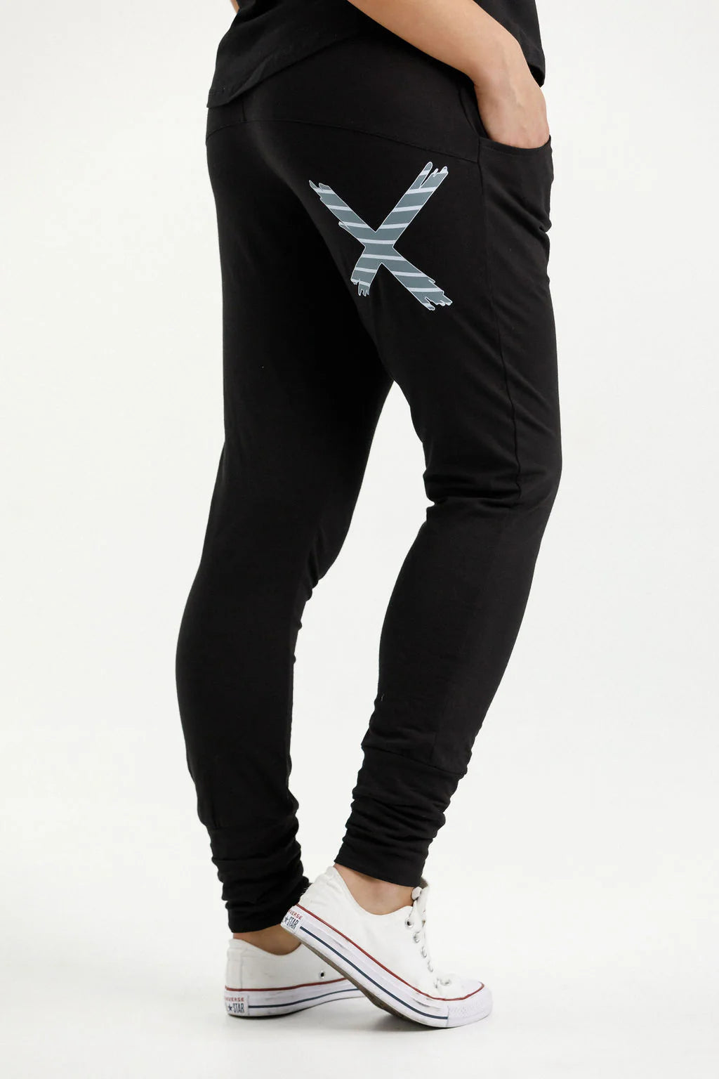 APARTMENT PANTS - Black with Stormy Stripe X - HL100 46