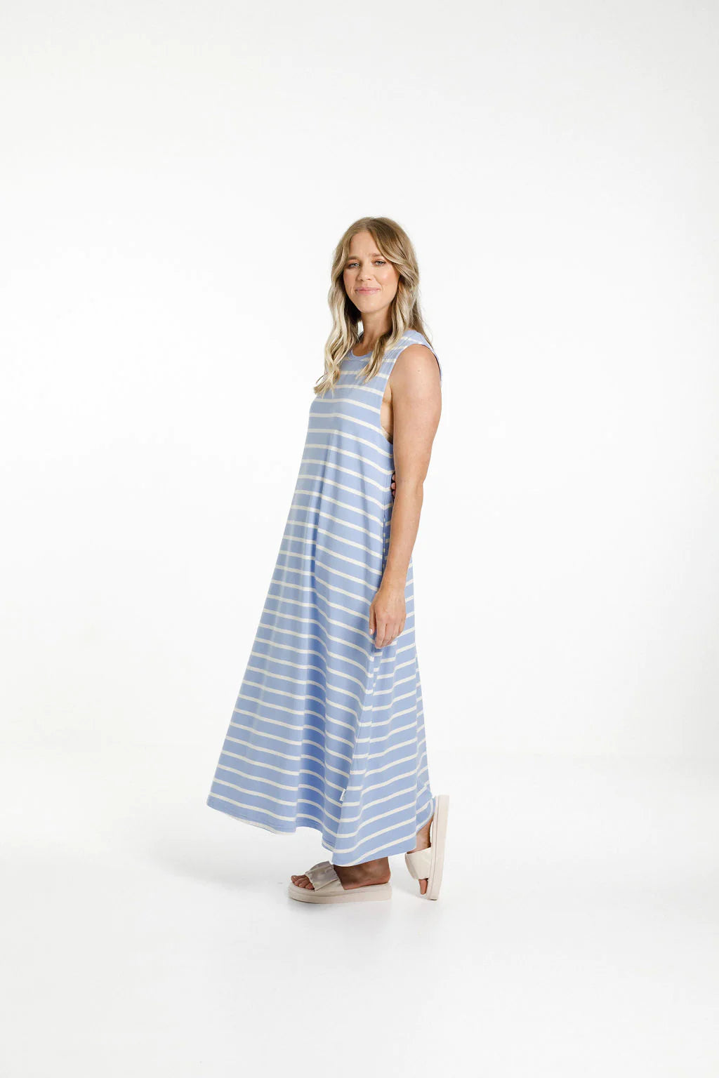 Home lee - Bella Dress - Cerulean Stripes - Blue/White - 50% Off