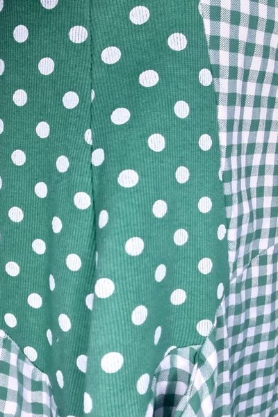 Helga May Jungle Dress - 149874 - Leaf Green Check Polka Dot