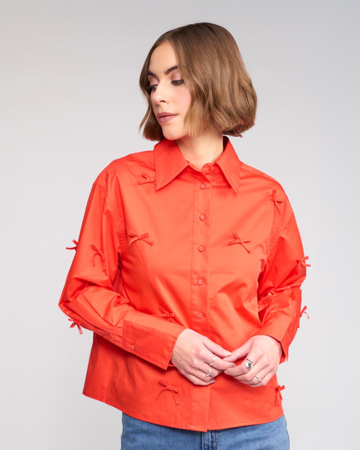 Bow Shirt - Lava
