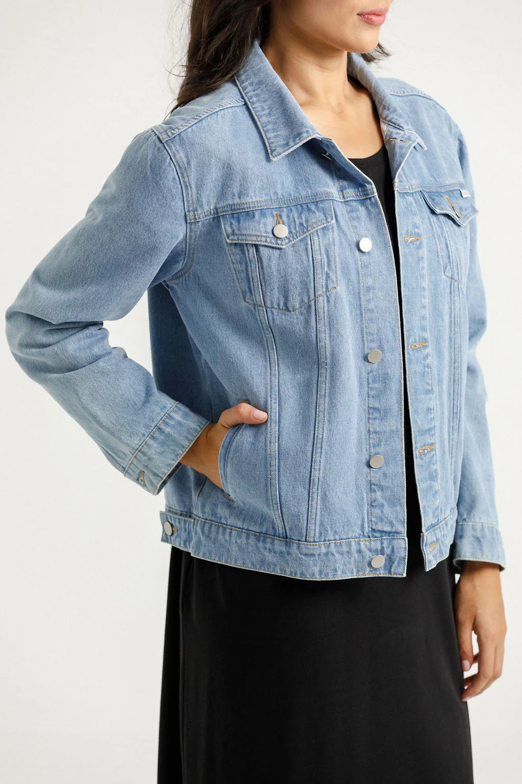 Home-lee - Olly Jacket - Stonewash Denim - HLD711