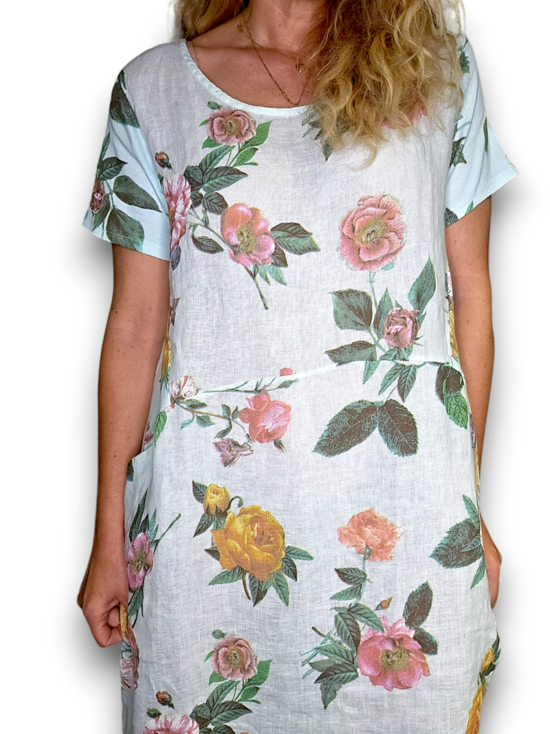Helga May Jungle Dress - Pale Mint Floral