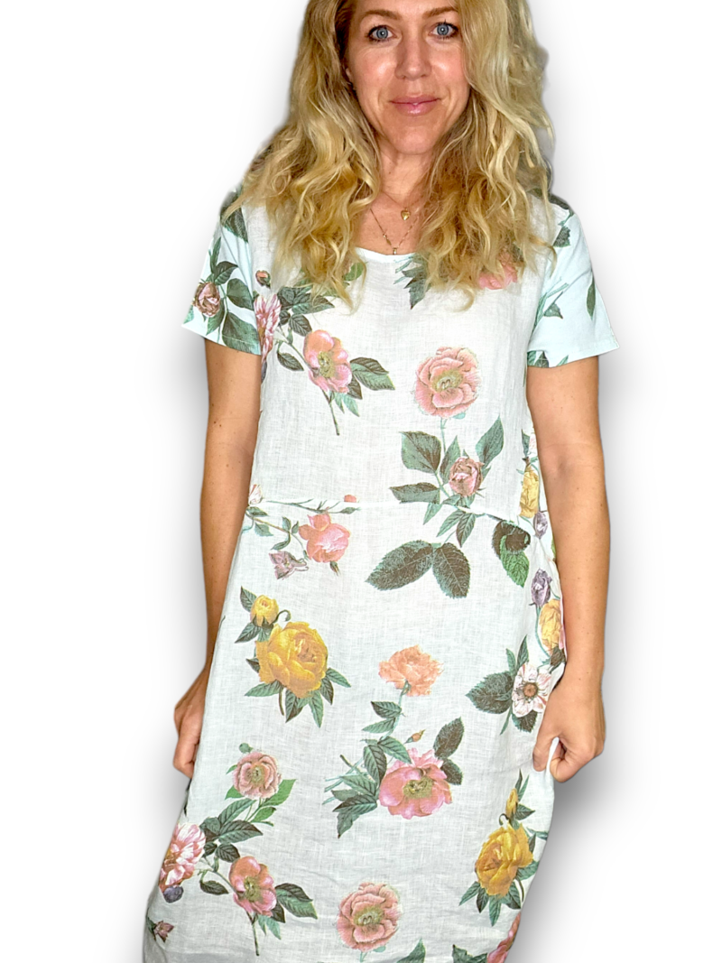 Helga May Jungle Dress - Pale Mint Floral